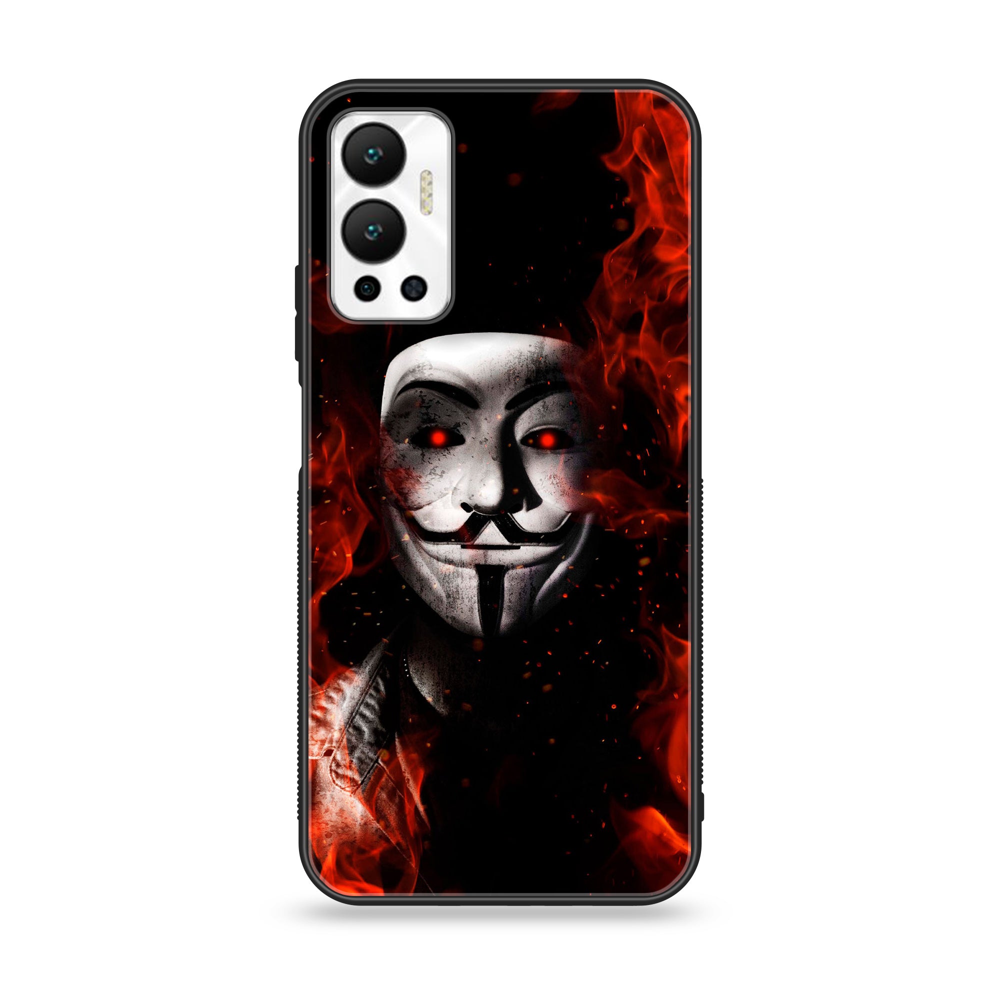 Infinix Hot 12 Play - Anonymous 2.0 Series - Premium Printed Glass soft Bumper shock Proof Case