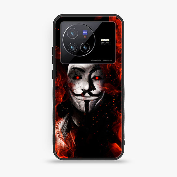 Vivo X80 -  Anonymous 2.0 Series - Premium Printed Glass soft Bumper shock Proof Case