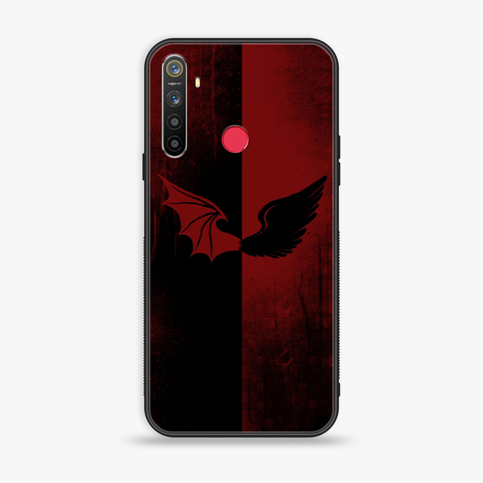 Realme 5s - Angel Wings 2.0  Series - Premium Printed Glass soft Bumper shock Proof Case