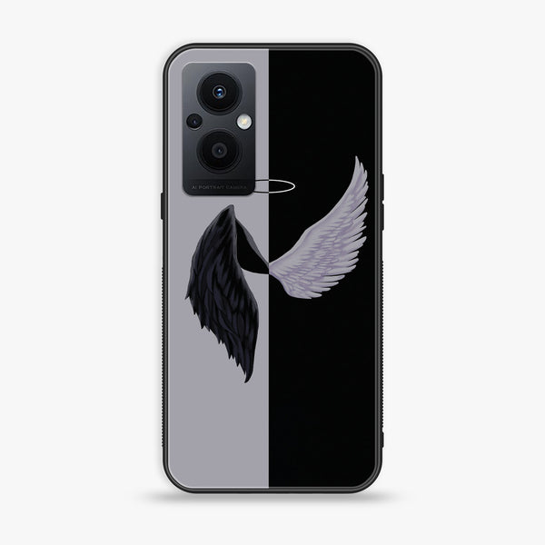 Oppo Reno 7z - Angel Wings 2.0 Series Design 5 - Premium Printed Glass soft Bumper shock Proof Case  CS-19063