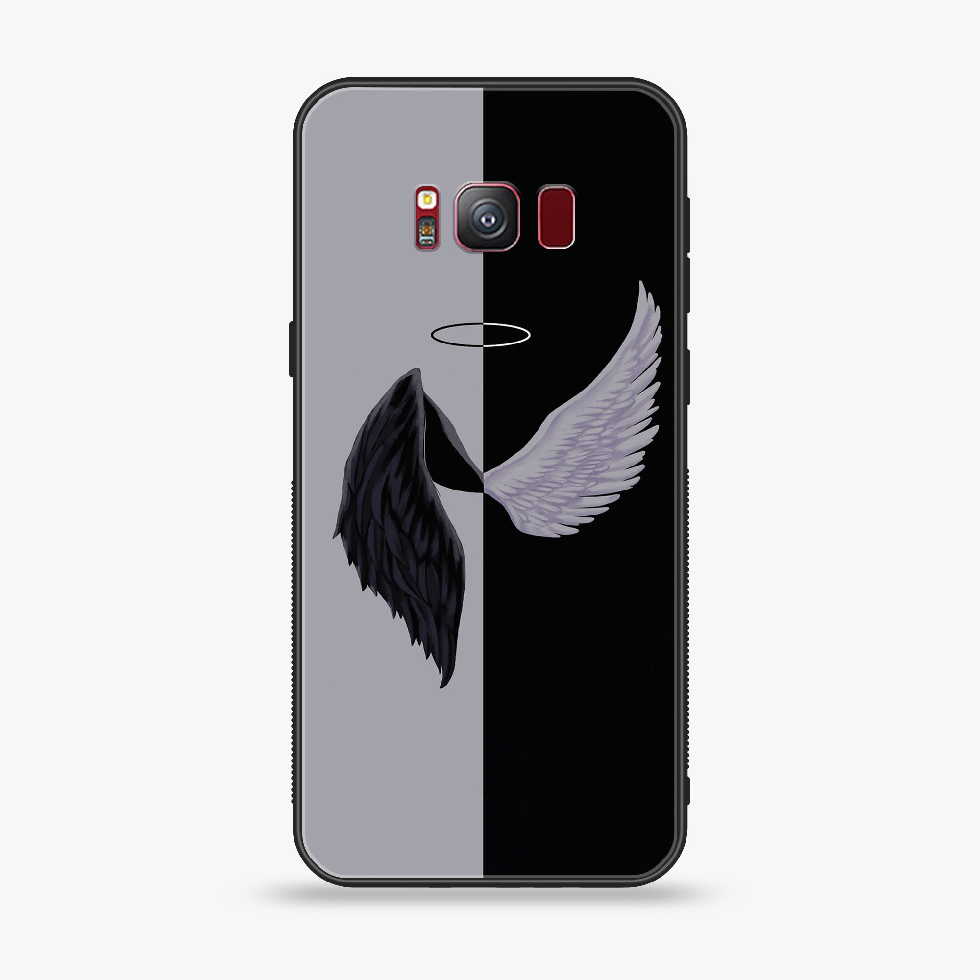 Samsung Galaxy S8 Angel Wings 2.0 Premium Printed Glass soft Bumper shock Proof Case