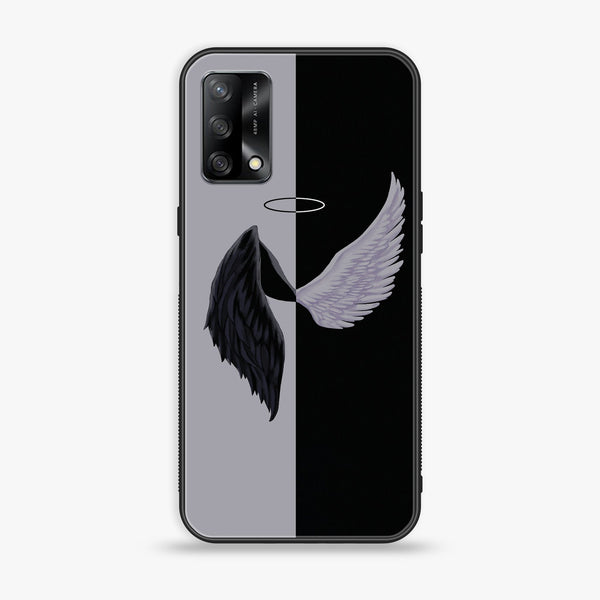 Oppo F19/ A74/ A95  - Angel Wings 2.0 Design 5 - Premium Printed Glass soft Bumper shock Proof Case CS-34225