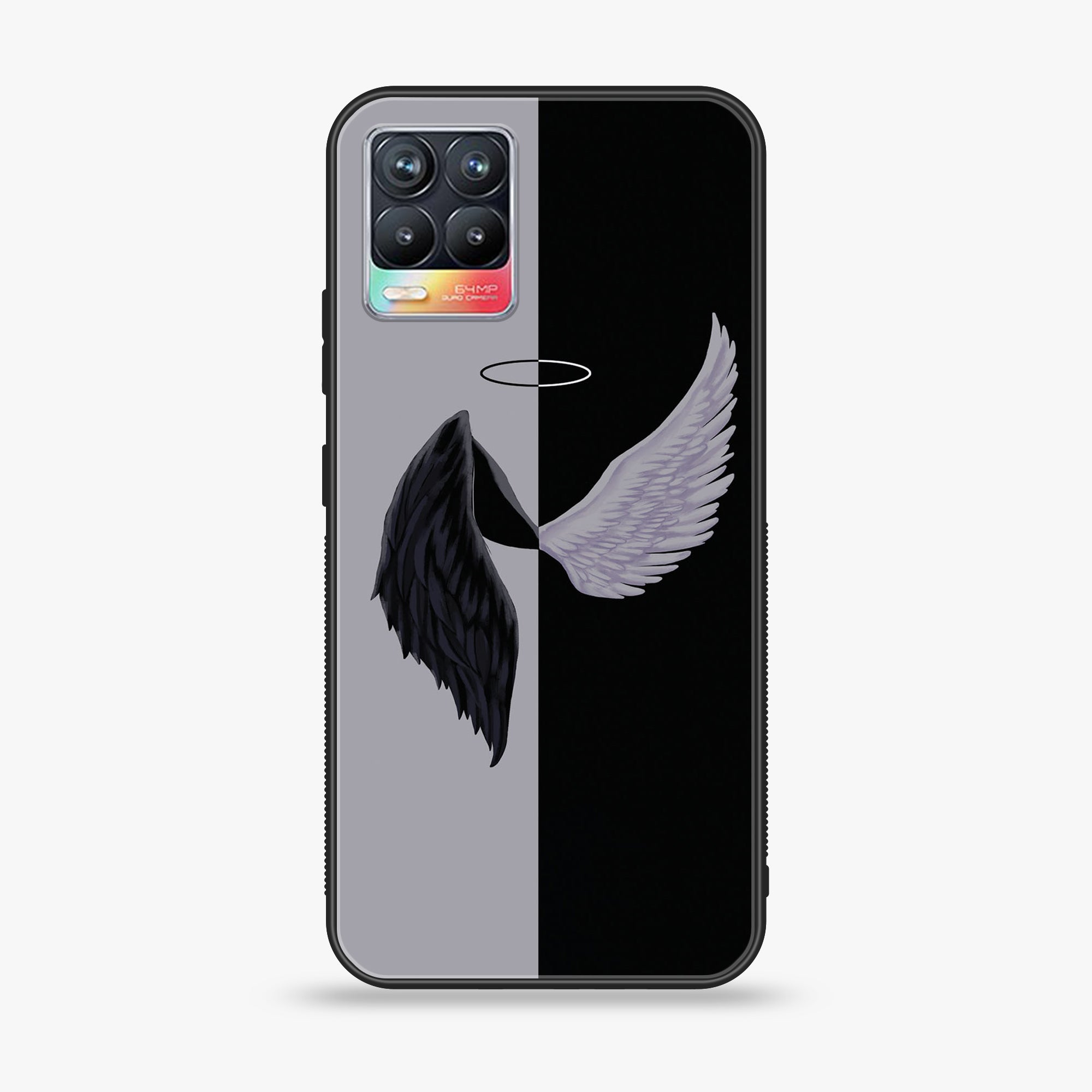 Realme 8 Pro  - ANGEL wings 2.0 Series - Premium Printed Glass soft Bumper shock Proof Case