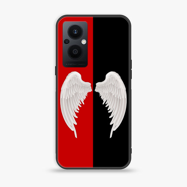 OnePlus N20/ F21 Pro 5g/ Reno 7Z   - Angel Wings 2.0 Design 4 - Premium Printed Glass soft Bumper shock Proof Case CS-26088