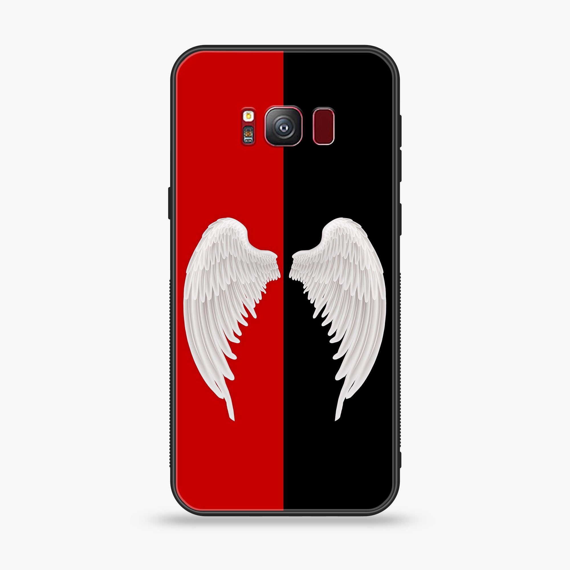 Samsung Galaxy S8 Angel Wings 2.0 Premium Printed Glass soft Bumper shock Proof Case