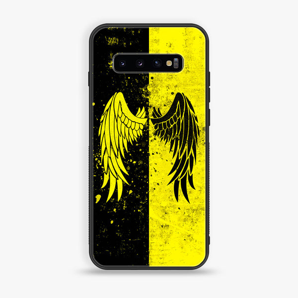 Galaxy S10 Plus - Angel Wing 2.0 Design 1  - Premium Printed Glass soft Bumper shock Proof Case CS-23961