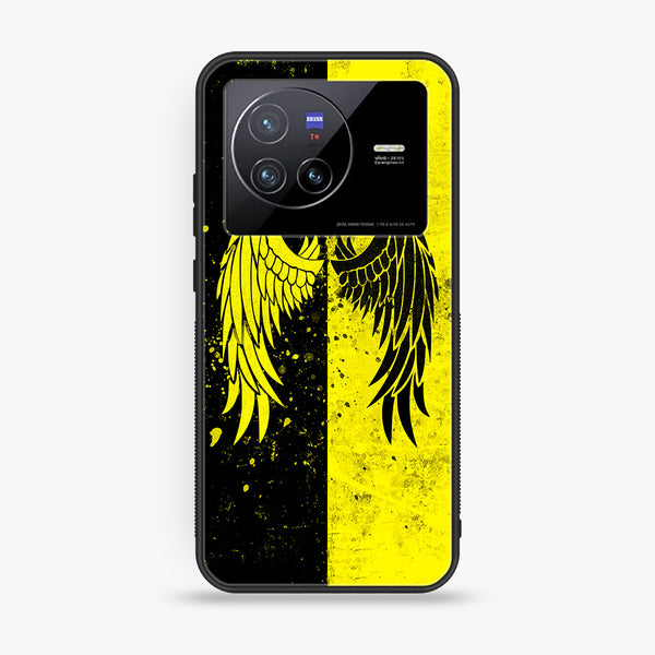Vivo X80 - Angel wings 2.0 Series - Premium Printed Glass soft Bumper shock Proof Case  CS-32908