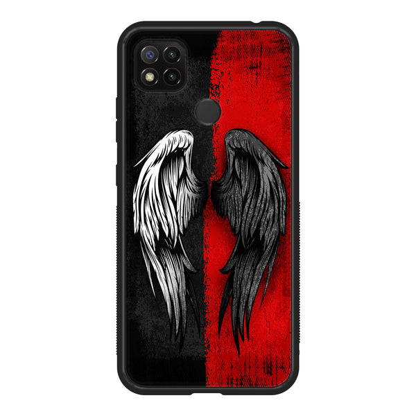 Xiaomi Redmi 9C - Angel wings 2.0 Series Design 10 - Premium Printed Glass soft Bumper shock Proof Case CS-23165