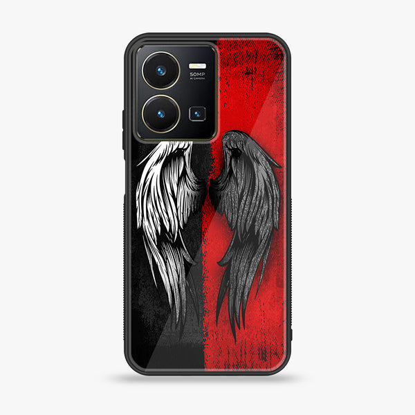 Vivo Y35  -  Angel wings 2.0 Design 10 - Premium Printed Glass soft Bumper shock Proof Case CS-19707