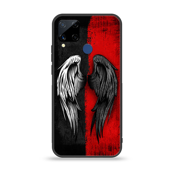 Realme C15  - Angel Wings 2.0 Series - Premium Printed Glass soft Bumper shock Proof Case