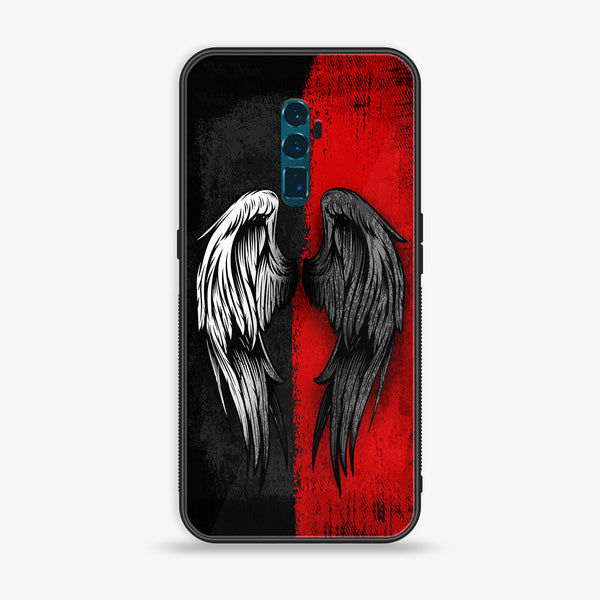 OPPO Reno 10x Zoom Angel Wings 2.0 Series Premium Printed Glass soft Bumper shock Proof Case
