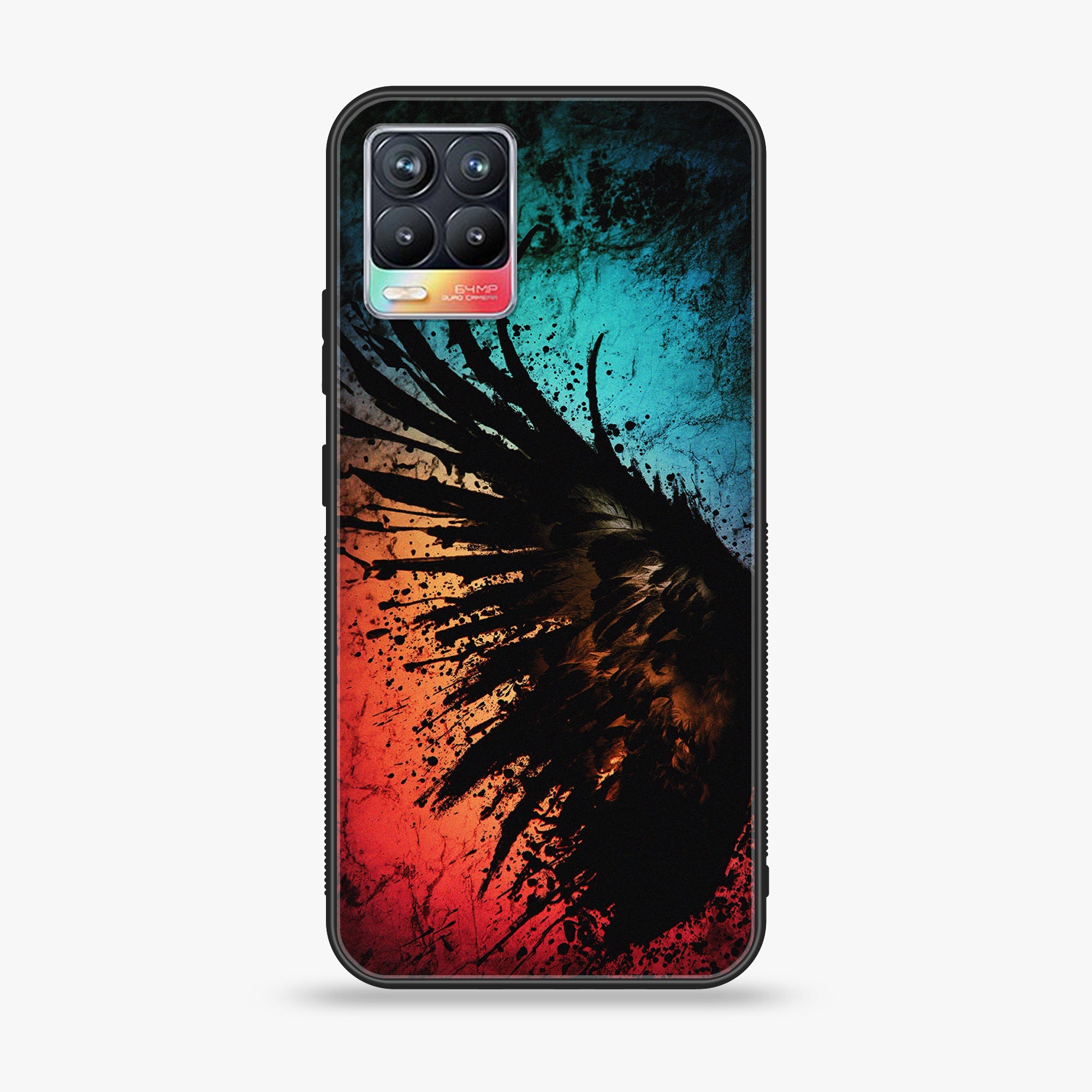 Realme 8 Pro  - ANGEL wings 2.0 Series - Premium Printed Glass soft Bumper shock Proof Case