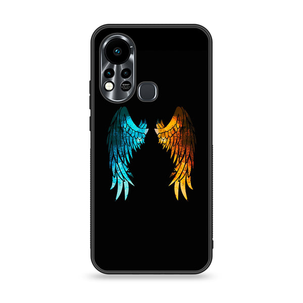 Infinix Hot 11S   - Angel Wings 2.0  Design 8 -  Premium Printed Glass soft Bumper shock Proof Case  CS-25886