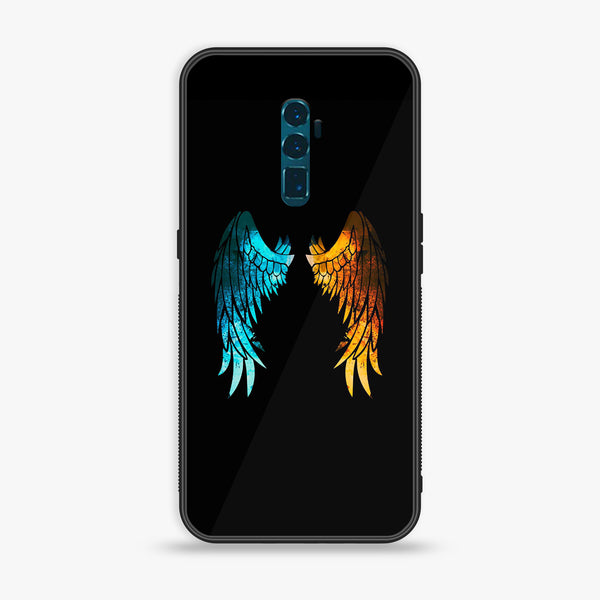 OPPO Reno 10x Zoom Angel Wings 2.0  Design 8 Premium Metal Printed soft Bumper shock Proof Case  CS-30794