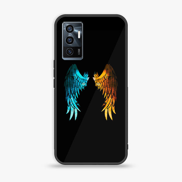 Vivo V23e - Angel Wings 2.0 Design 8  - Premium Printed Glass soft Bumper shock Proof Case  CS-25416