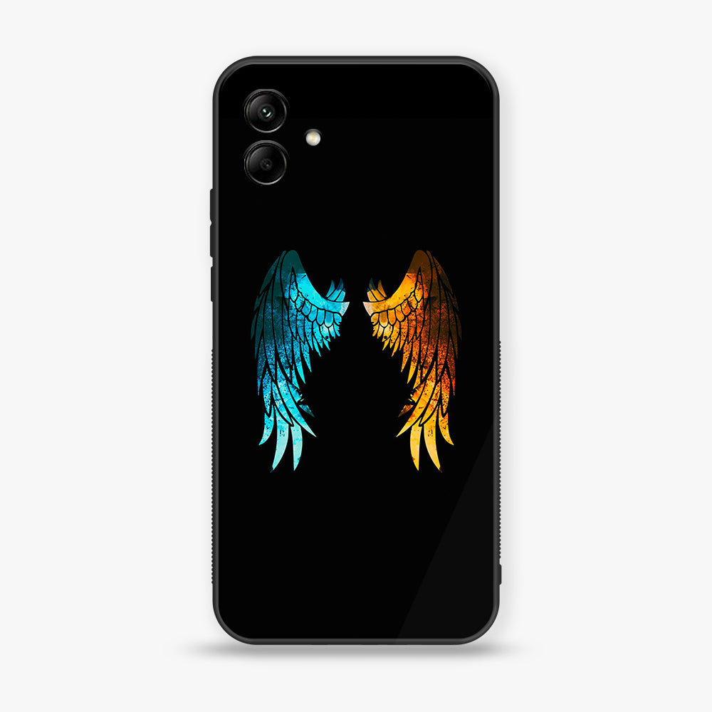 Samsung Galaxy A04 - Angel Wings 2.0 Series - Premium Printed Glass soft Bumper shock Proof Case