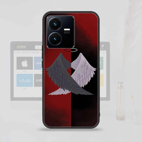 Vivo Y22  Angel Wings 2.0 Design 7  Premium Printed Glass soft Bumper shock Proof Case CS-26035