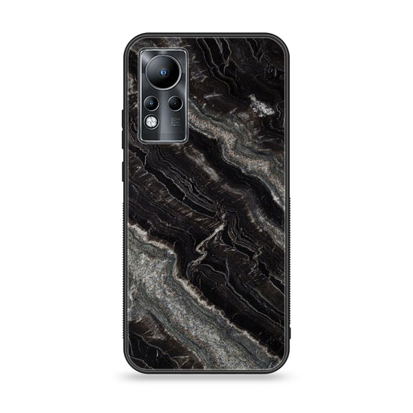 Infinix Note 11 - Black Marble V 2.0 Design 9 - Premium Printed Glass soft Bumper shock Proof Case CS-21048