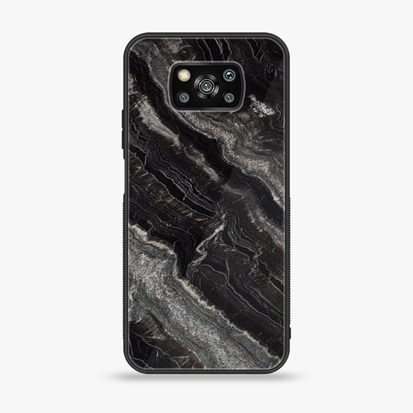 Xiaomi Poco X3 - Black Marble V 2.0 Design 9 - Premium Printed Glass soft Bumper shock Proof Case  Black Marble 2.0 CS-20209