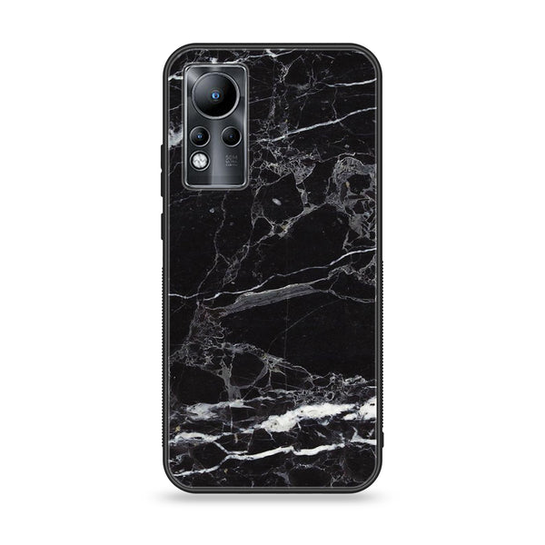 Infinix Note 11 - Black Marble V 2.0 Design 8 - Premium Printed Glass soft Bumper shock Proof Case CS-18811