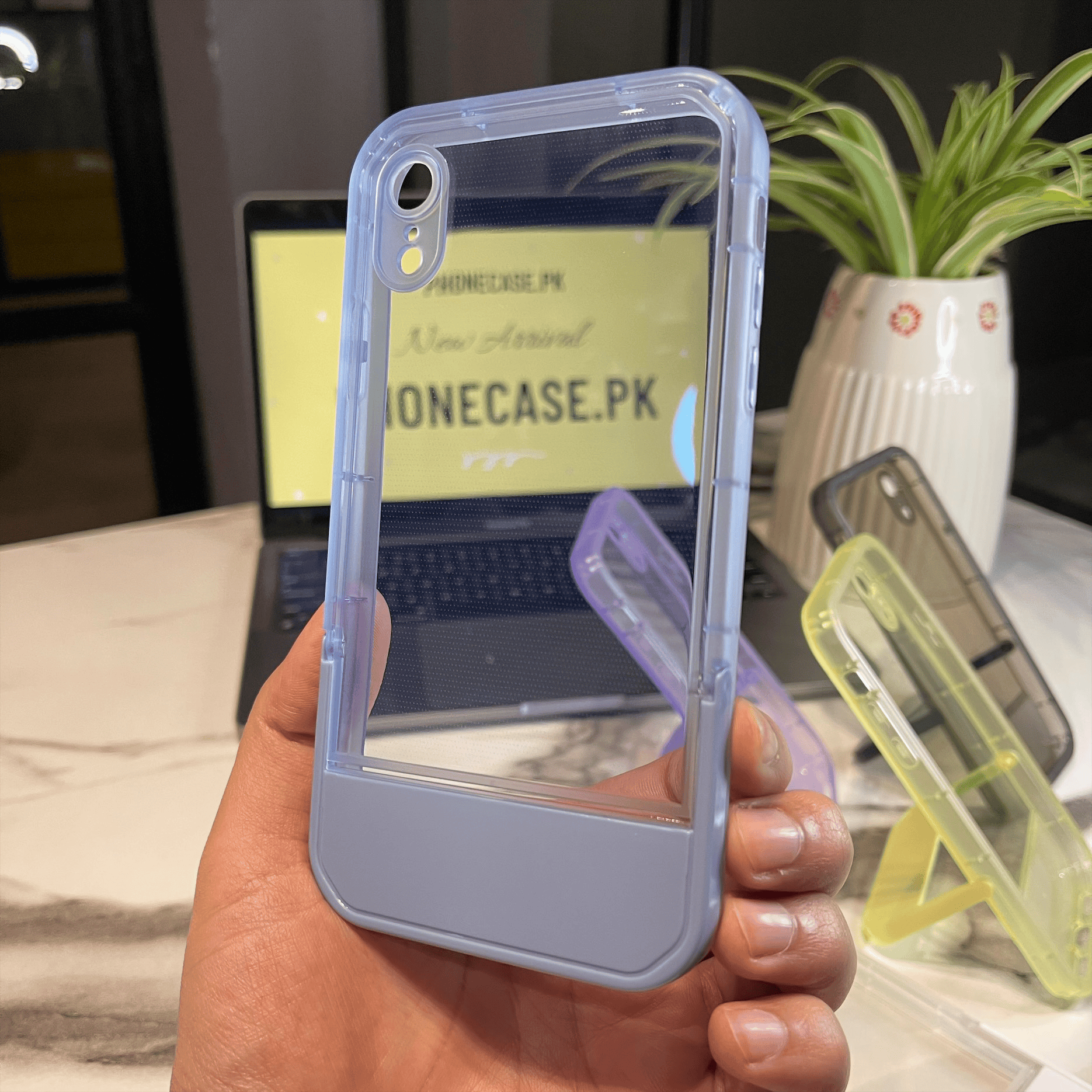 iPhone XR Invisible Bracket Stand Transparent Case With Camera Protection