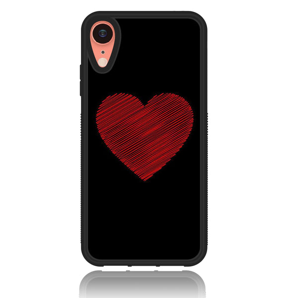 iPhone XR - Heart Series - Premium Printed Glass soft Bumper shock Proof Case