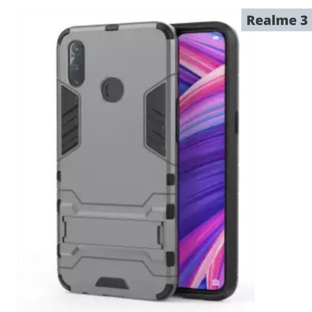 Realme iron man cover Hybrid triple protection shock proof with kickstand all Models