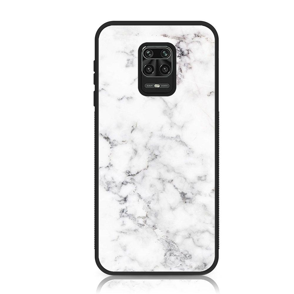 Xiaomi Redmi Note 9S - White Marble Series - Premium Printed Glass soft Bumper shock Proof Case