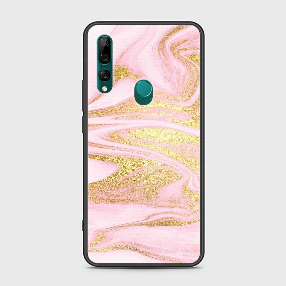Huawei Y9 Prime (2019) - Pink Marble Series - Premium Printed Glass soft Bumper shock Proof Case
