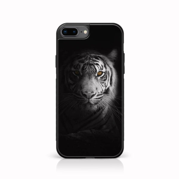 iPhone 8 Plus - Tiger Art Series  Design 10 - Premium Printed Glass soft Bumper shock Proof Case CS-19485