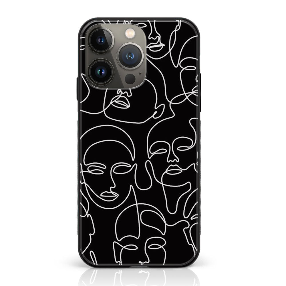 iPhone 12 Pro  - Girl Line Art Series - Premium Metal Printed soft Bumper shock Proof Case