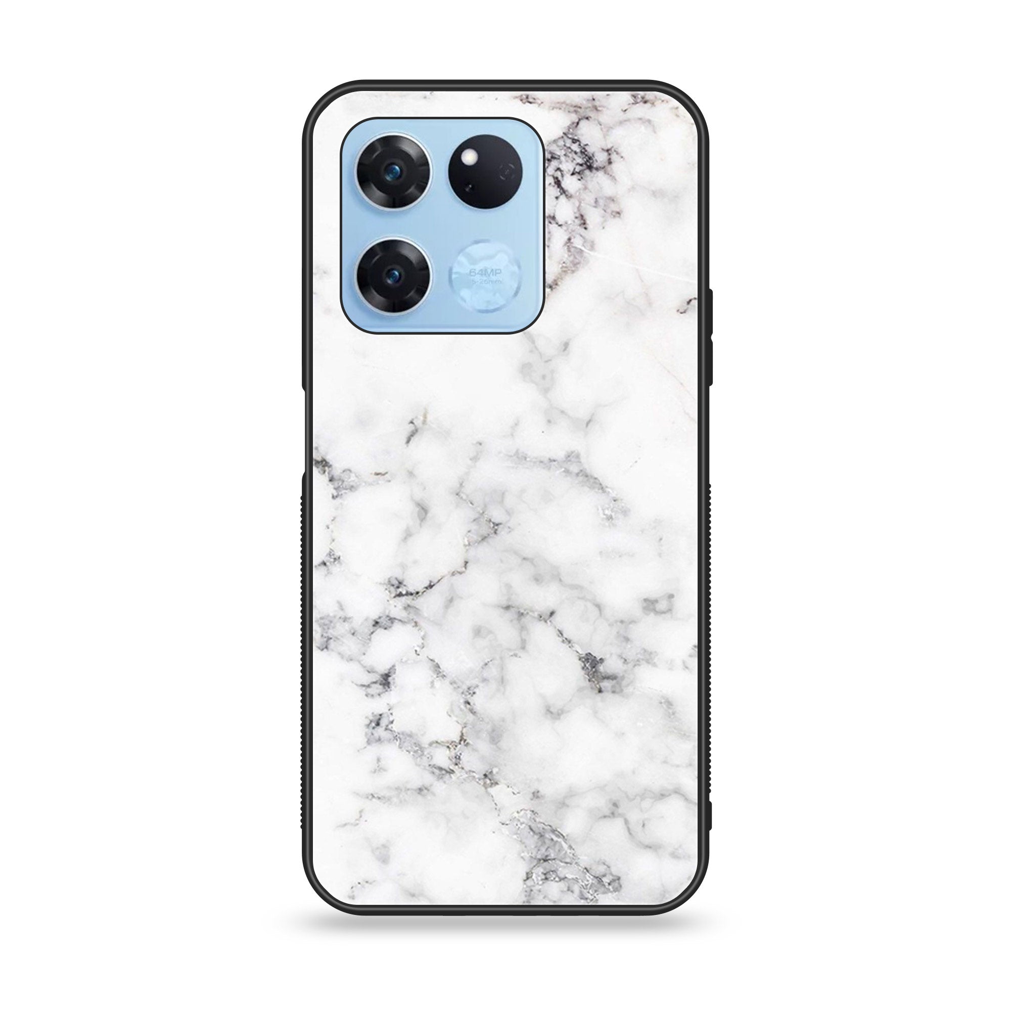 OnePlus Ace Racing - White Marble Series - Premium Printed Glass soft Bumper shock Proof Case