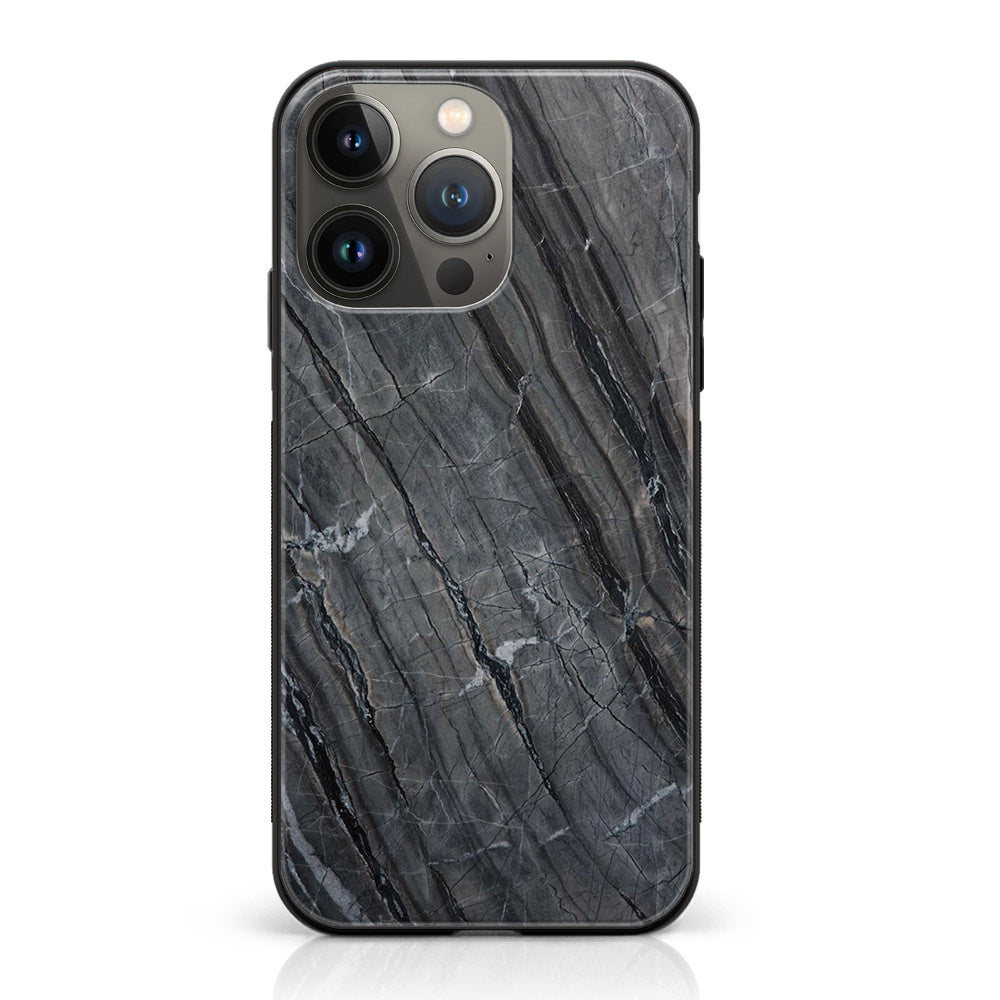 iPhone 12 Pro Max  - Black Marble V 2.0 Series - Premium Printed Glass soft Bumper shock Proof Case