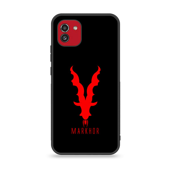 Samsung Galaxy A03 - Markhor Design 10- Premium Printed Glass soft Bumper shock Proof Case CS-12289