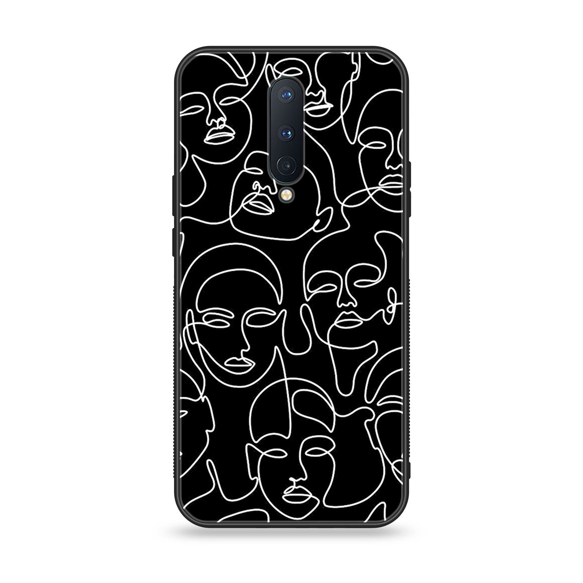 OnePlus 8 - Girl Line Art Series - Premium Printed Glass soft Bumper shock Proof Case