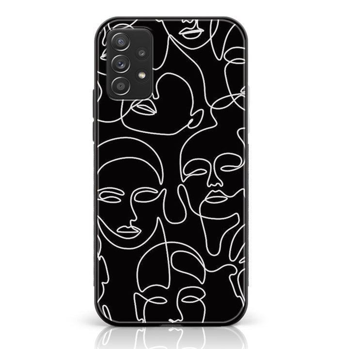 Samsung Galaxy A52s 5G - Girls Line Art Design 10- Premium Printed Glass soft Bumper shock Proof Case CS-44616