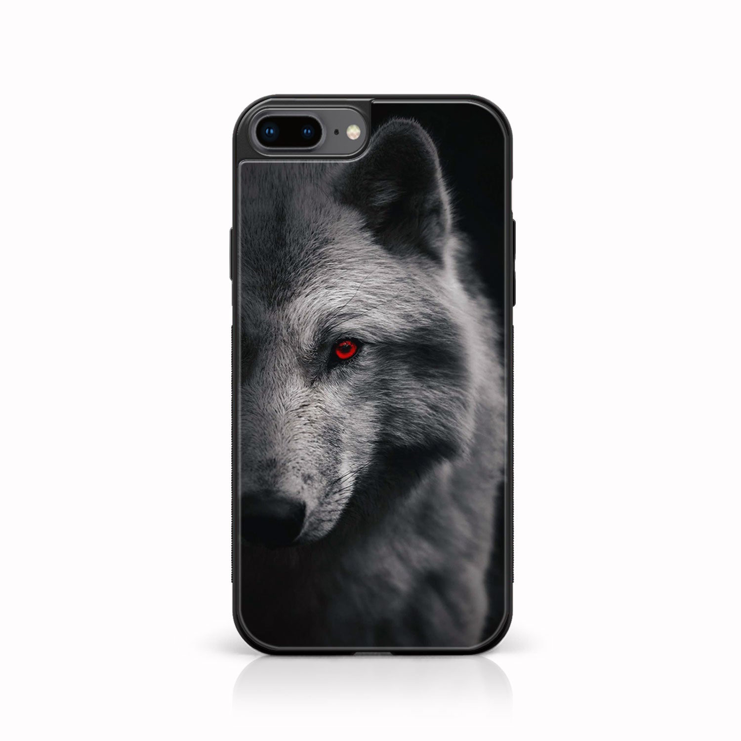 iPhone 7Plus- Wolf Series - Premium Printed Glass soft Bumper shock Proof Case