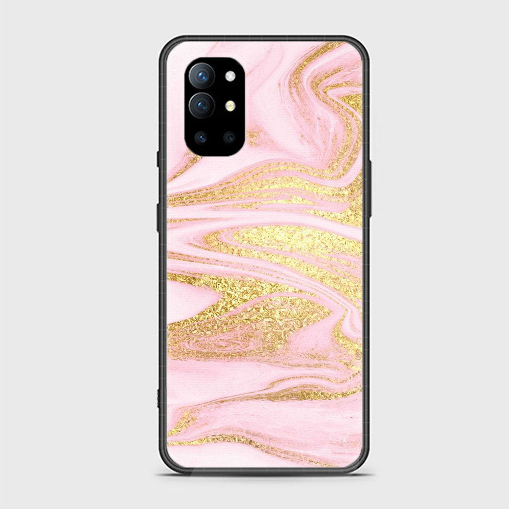 OnePlus 9R - Pink Marble Series - Premium Printed Glass soft Bumper shock Proof Case