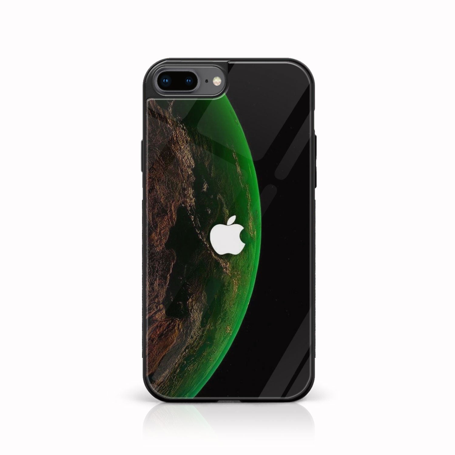 iPhone 8 Plus Apple Logo Series  Premium Printed Glass soft Bumper shock Proof Case