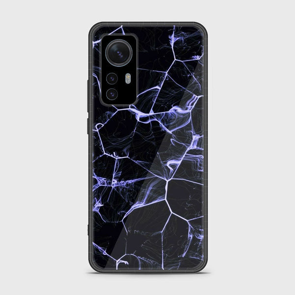 Xiaomi 12  Black Marble Design 10  Premium Printed Glass soft Bumper shock Proof Case CS-37712