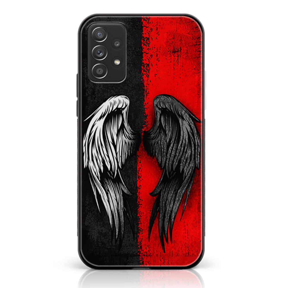 Samsung Galaxy A72 4G- Angel Wings 2.0 Series - Premium Printed Glass soft Bumper shock Proof Case