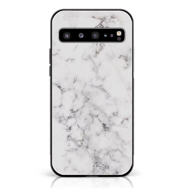 Samsung Galaxy S10 5G - White Marble Design 10 - Premium Printed Glass soft Bumper shock Proof Case CS-19719