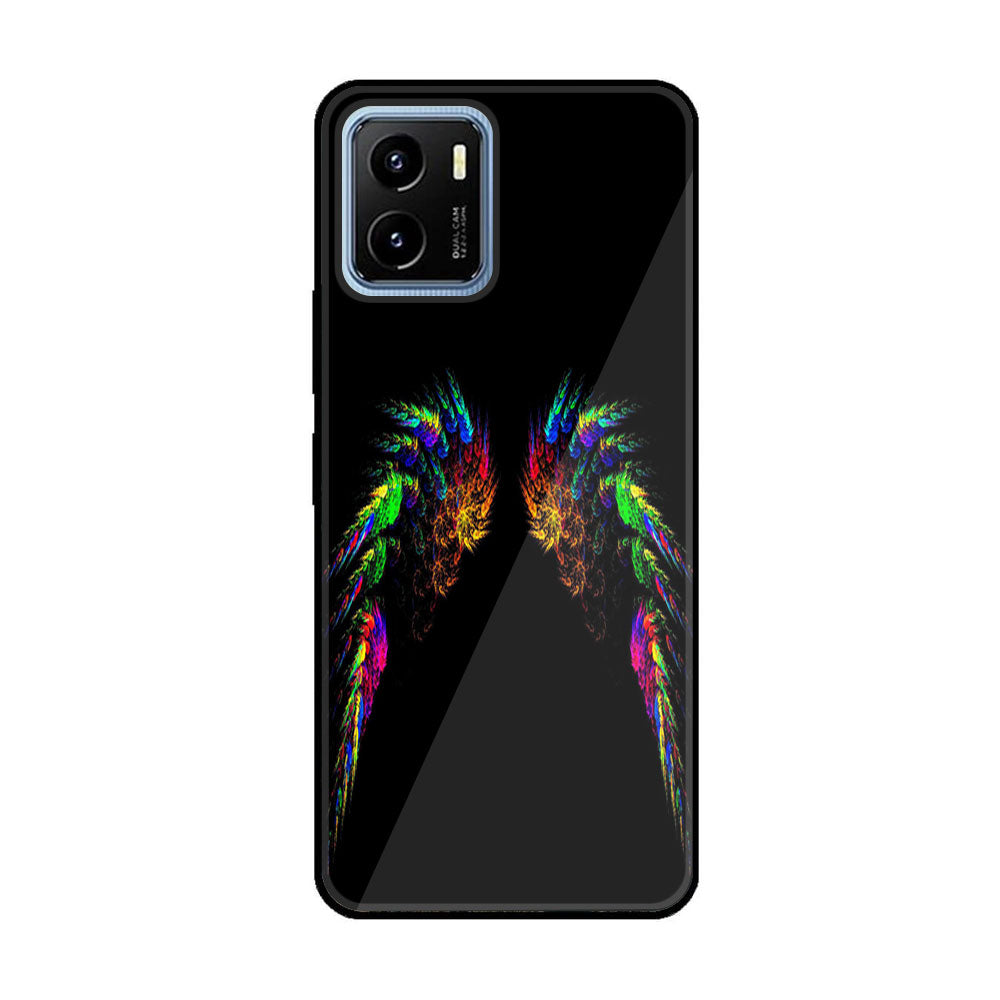 Vivo Y15a Angel Wings Series Premium Printed Glass soft Bumper shock Proof Case