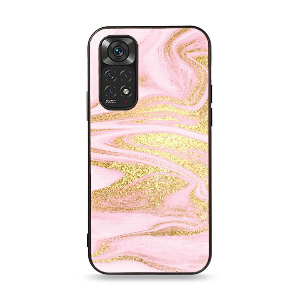 Xiaomi Redmi Note 11 Pro Pink Marble Series Premium Printed Glass soft Bumper shock Proof Case