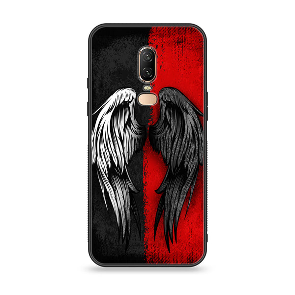 OnePlus 6 - Angel wings 2.0 Design 10 - Premium Printed Glass soft Bumper shock Proof Case CS-18043