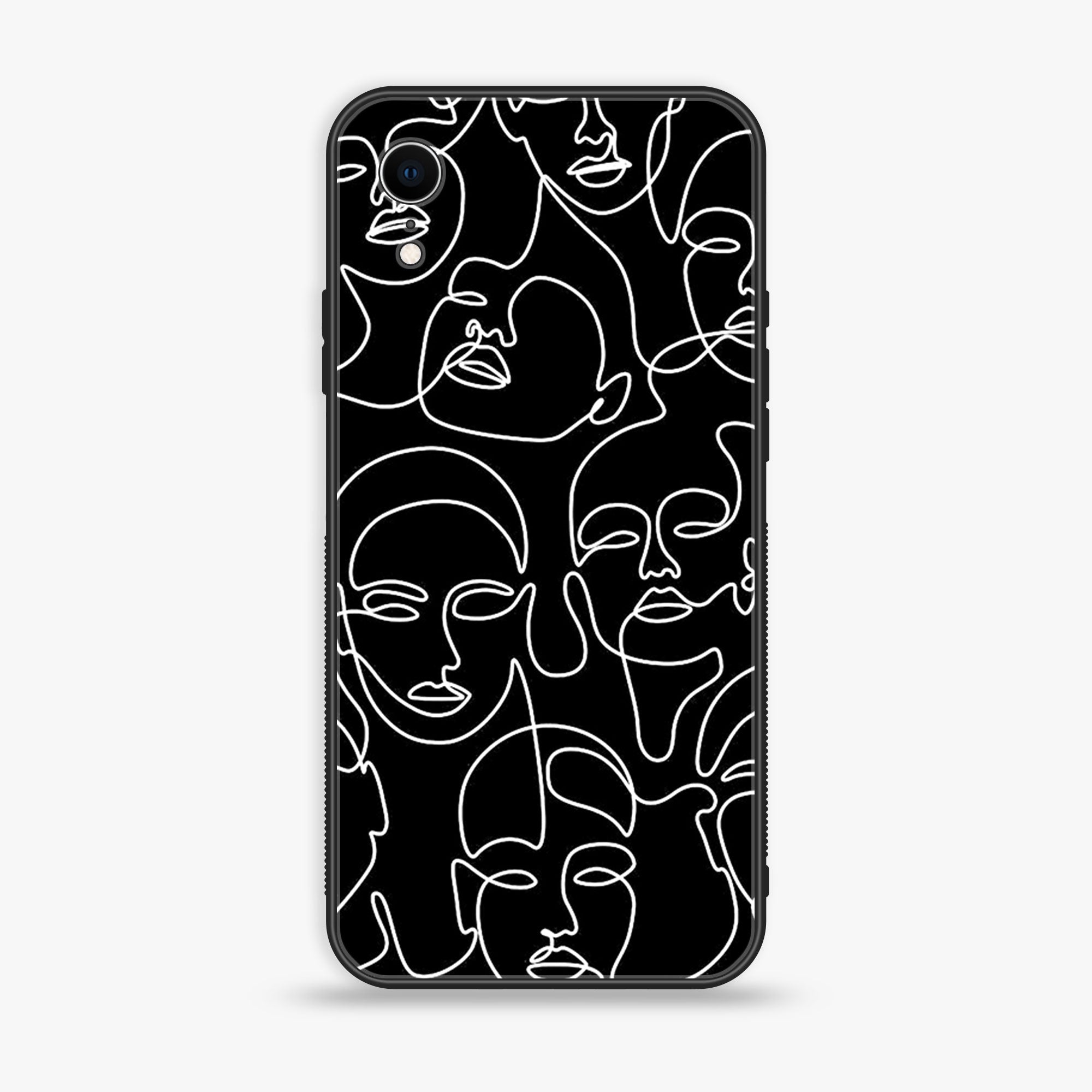 iPhone XR - Girl line  Series - Premium Printed Glass soft Bumper shock Proof Case