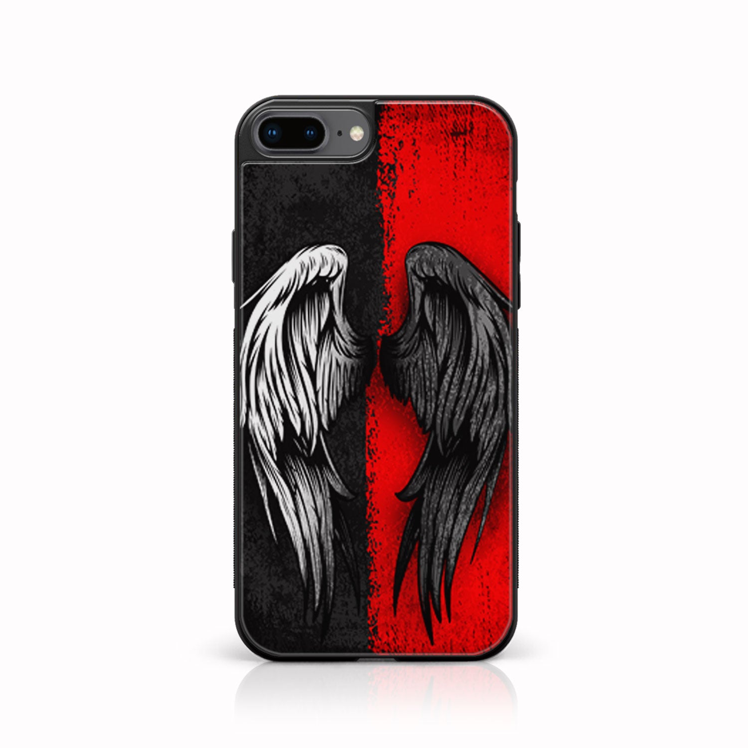 iPhone 7Plus- Angel Wings 2.0  Series - Premium Printed Glass soft Bumper shock Proof Case