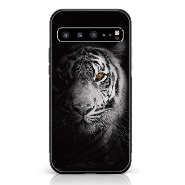 Samsung Galaxy S10 5G - Tiger Art Design 10 - Premium Printed Glass soft Bumper shock Proof Case CS-15108