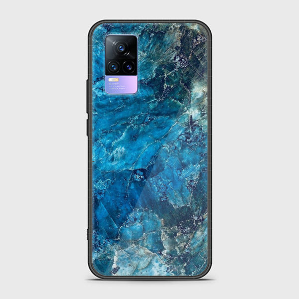 Vivo V21e - Blue Marble Design 10 - Premium Printed Glass soft Bumper shock Proof Case CS-51388