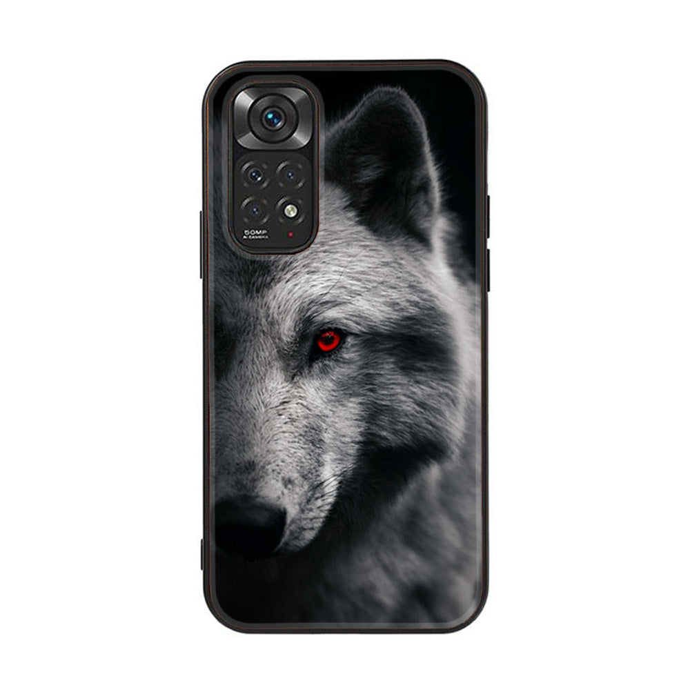 Xiaomi Redmi Note 11 4G Wolf  Series Premium Printed Glass soft Bumper shock Proof Case